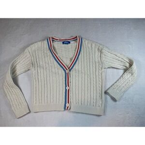 Prince Pickleball Women's Sweater Size M Preppy Tennis Cable Knit